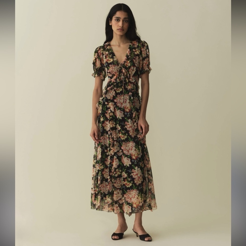 Doen Elisabeth Silk NWT Dress Floral Maxi Dress in Meadow Mirage Silk flower